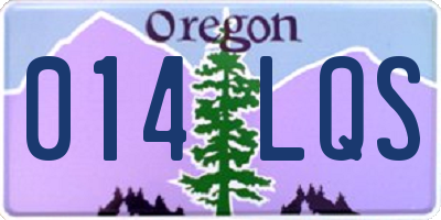 OR license plate 014LQS
