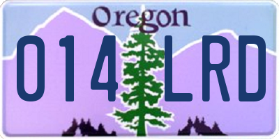 OR license plate 014LRD