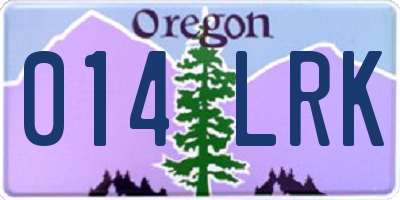 OR license plate 014LRK