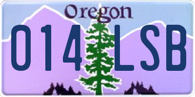 OR license plate 014LSB
