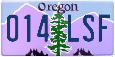 OR license plate 014LSF