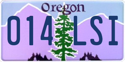 OR license plate 014LSI