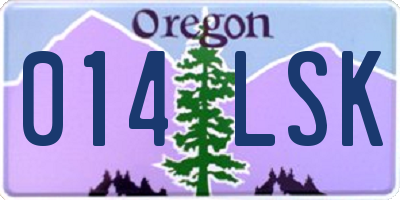OR license plate 014LSK