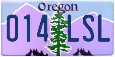 OR license plate 014LSL