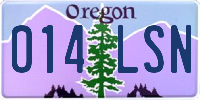 OR license plate 014LSN