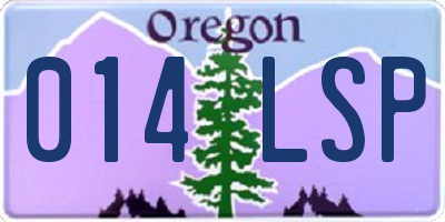 OR license plate 014LSP