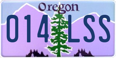OR license plate 014LSS