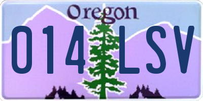 OR license plate 014LSV