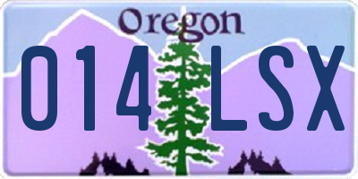 OR license plate 014LSX