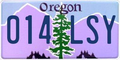 OR license plate 014LSY