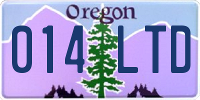 OR license plate 014LTD