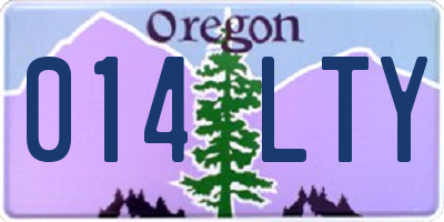 OR license plate 014LTY