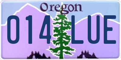 OR license plate 014LUE