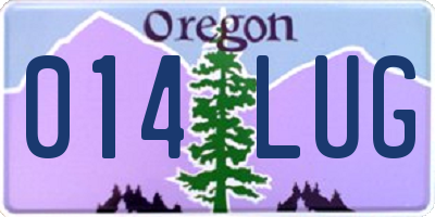 OR license plate 014LUG
