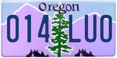 OR license plate 014LUO