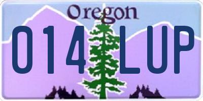 OR license plate 014LUP