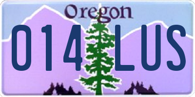 OR license plate 014LUS