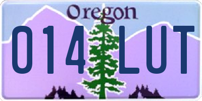 OR license plate 014LUT