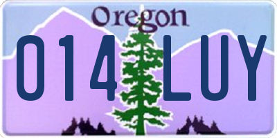 OR license plate 014LUY