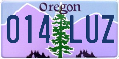 OR license plate 014LUZ