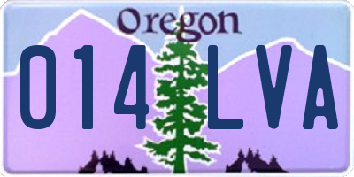 OR license plate 014LVA