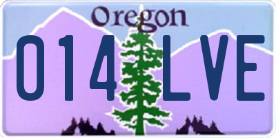 OR license plate 014LVE