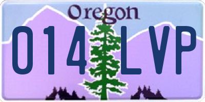 OR license plate 014LVP