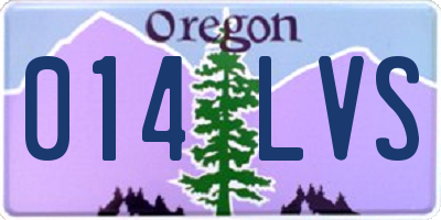 OR license plate 014LVS