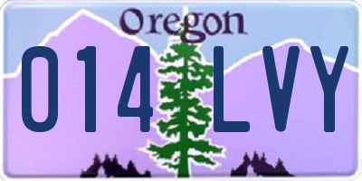 OR license plate 014LVY