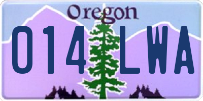 OR license plate 014LWA