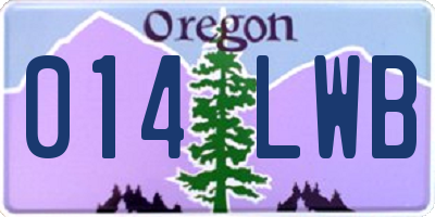 OR license plate 014LWB