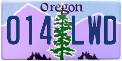 OR license plate 014LWD