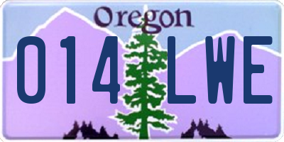 OR license plate 014LWE