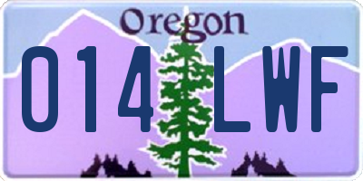 OR license plate 014LWF