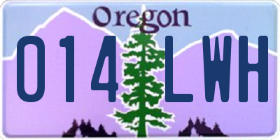 OR license plate 014LWH