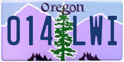 OR license plate 014LWI