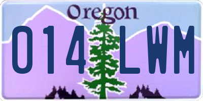OR license plate 014LWM