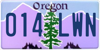 OR license plate 014LWN