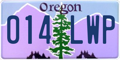 OR license plate 014LWP