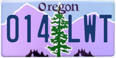 OR license plate 014LWT