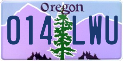 OR license plate 014LWU