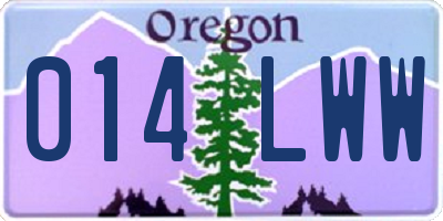 OR license plate 014LWW