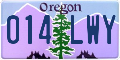 OR license plate 014LWY