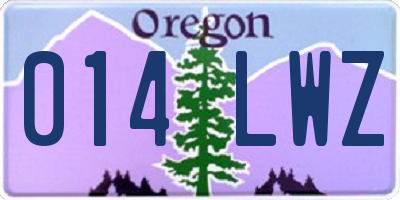 OR license plate 014LWZ