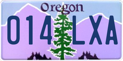 OR license plate 014LXA
