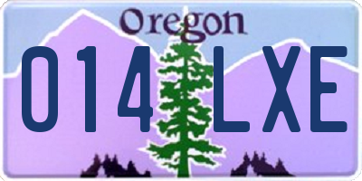 OR license plate 014LXE
