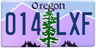 OR license plate 014LXF