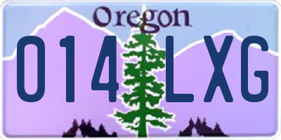OR license plate 014LXG