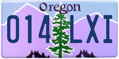 OR license plate 014LXI