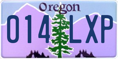 OR license plate 014LXP